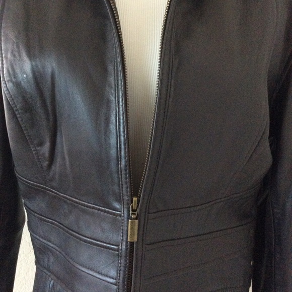 Weatherproof leather jacket brown leather full zipper fitted style jacket coat - Picture 3 of 8